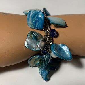 Blue Polished Shell Bauble Bracelet